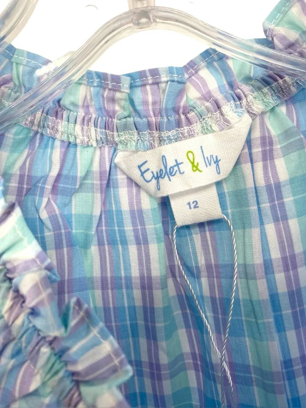 Eyelet & Ivy Plaid Ruffle Shirt Dress Girl’s Size 12